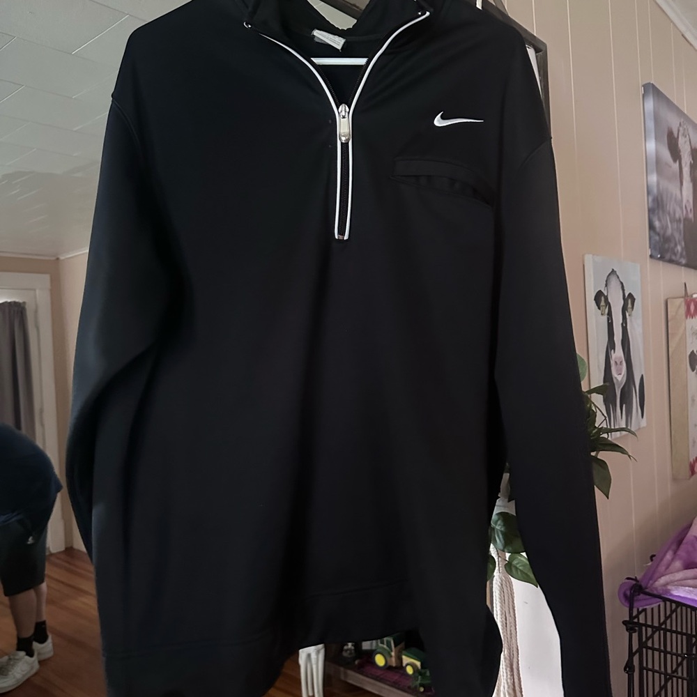 Nike Black and White Quarter-Zip Pullover